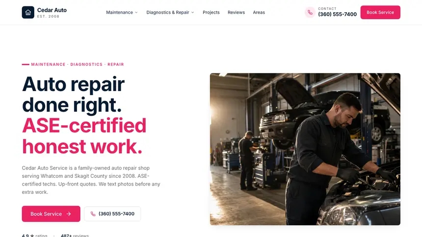 Auto Repair Polished Gradient demo website thumbnail