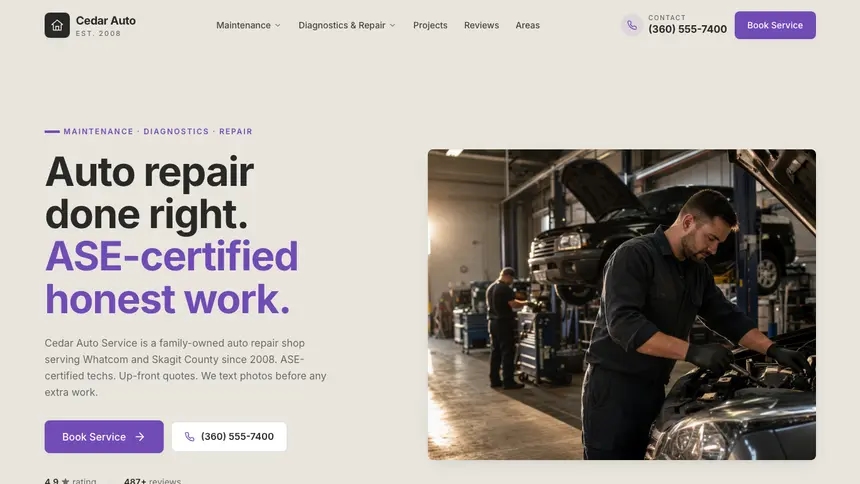 Auto Repair Sleek Premium demo website thumbnail