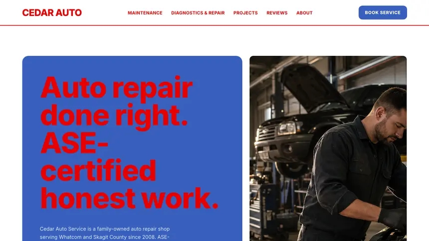 Auto Repair Confident Telecom demo website thumbnail