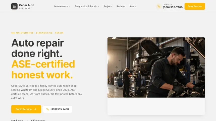 Auto Repair Energetic Tech demo website thumbnail