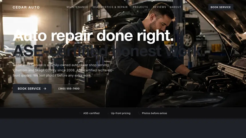 Auto Repair Stark Minimal demo website thumbnail