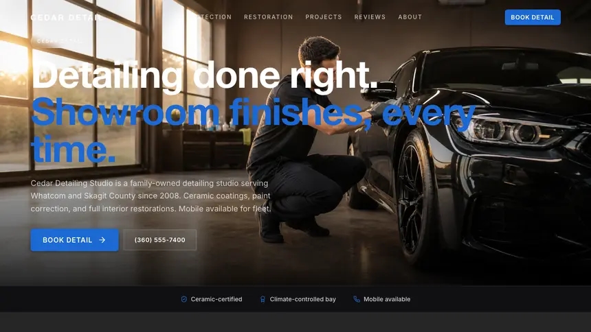 Car Detailing Precision Classic demo website thumbnail