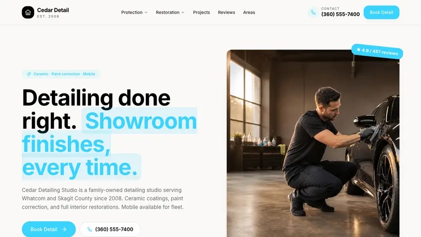 Car Detailing Crafted Neutral demo website thumbnail