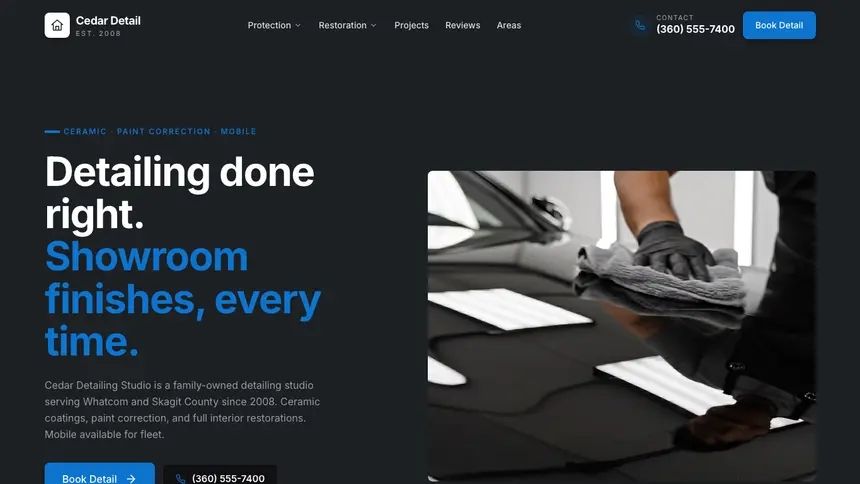 Car Detailing Friendly App demo website thumbnail