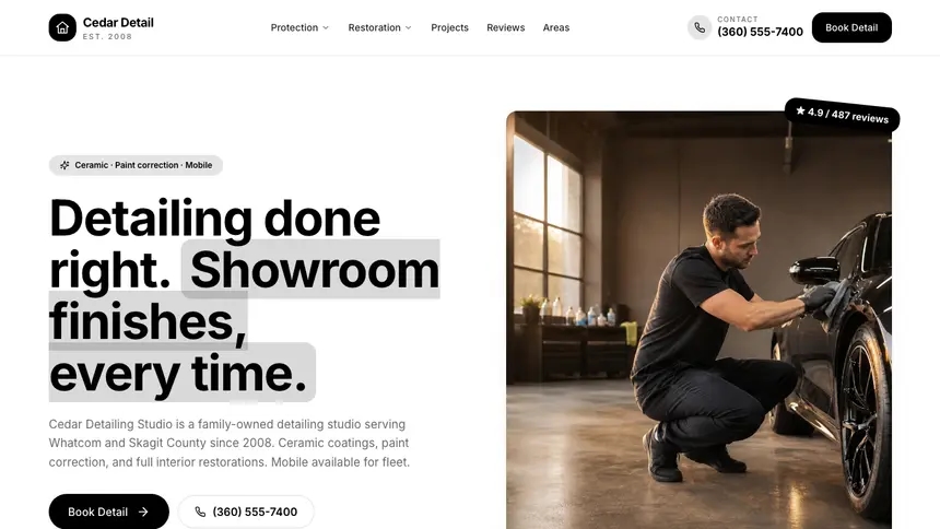 Car Detailing Playful Creative demo website thumbnail
