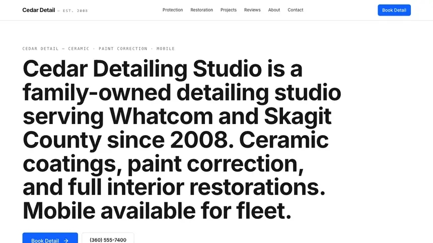 Car Detailing Enterprise Classic demo website thumbnail