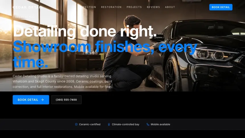 Car Detailing Sharp Tech demo website thumbnail
