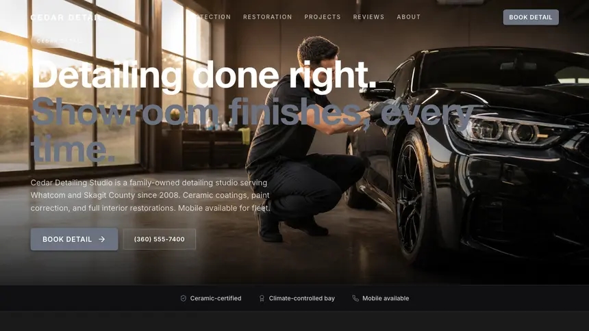 Car Detailing Creative Studio demo website thumbnail
