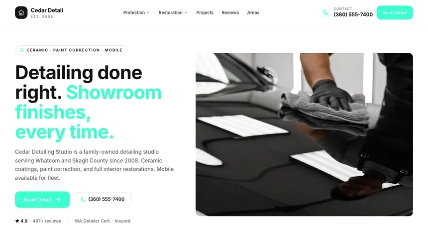 Car Detailing Editorial Media demo website thumbnail