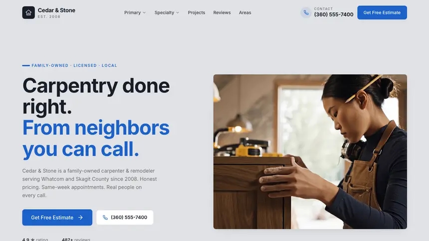 Carpentry Structured Grid demo website thumbnail