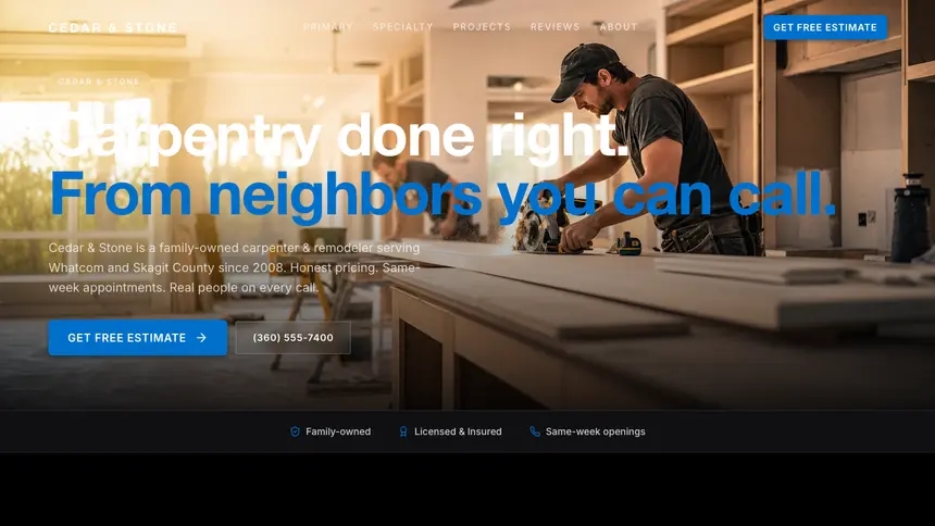Carpentry Luxury Statement demo website thumbnail