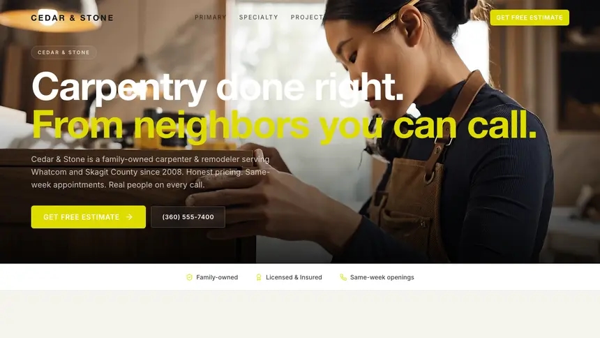 Carpentry Soft Editorial demo website thumbnail