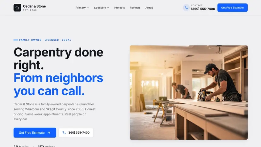 Carpentry Technical Trust demo website thumbnail