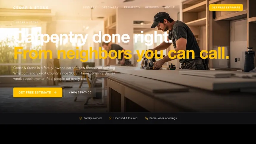 Carpentry High Impact demo website thumbnail