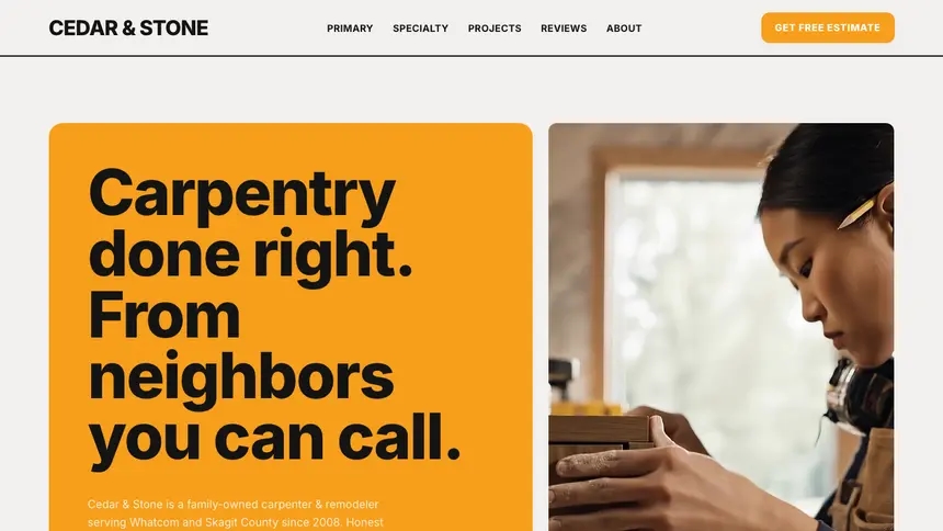 Carpentry Confident Brand demo website thumbnail