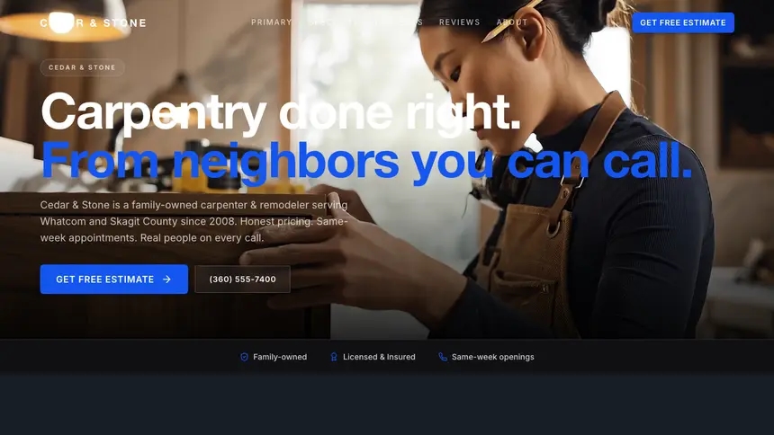 Carpentry Compact Modern demo website thumbnail