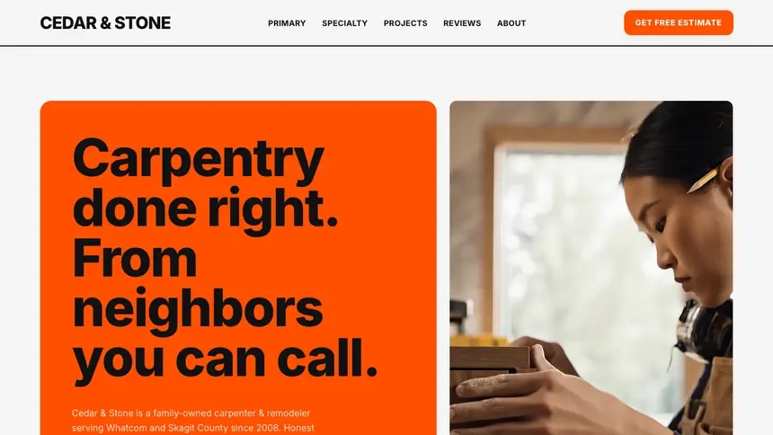 Carpentry Bold Motion demo website thumbnail
