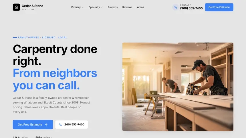 Carpentry Friendly Minimal demo website thumbnail