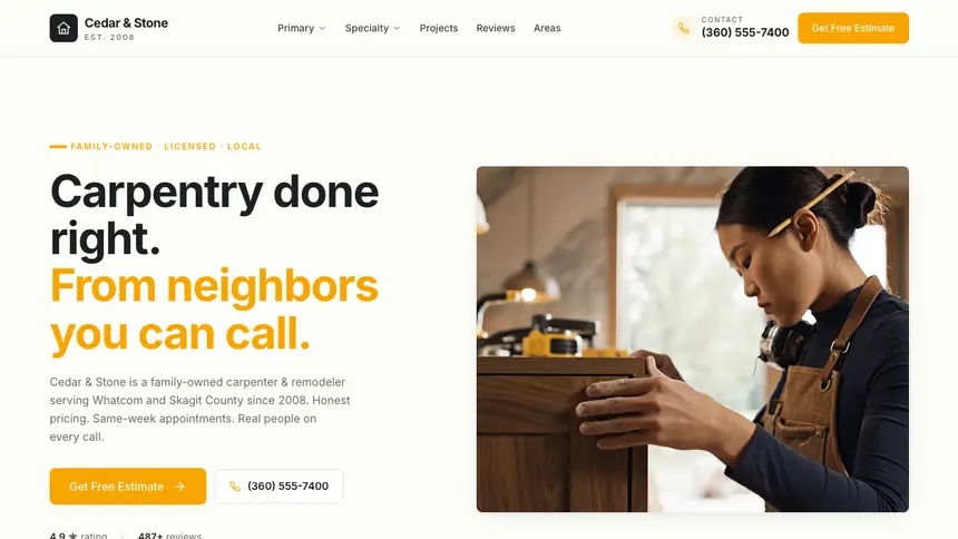 Carpentry Playful Product demo website thumbnail
