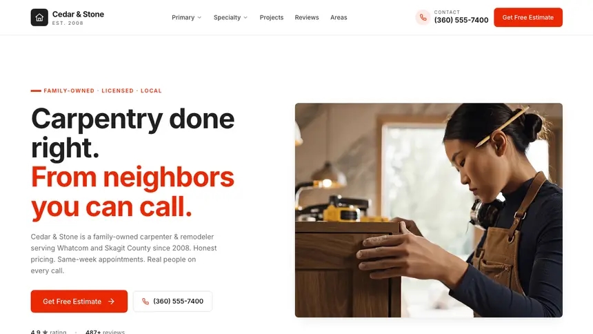Carpentry Technical Clean demo website thumbnail
