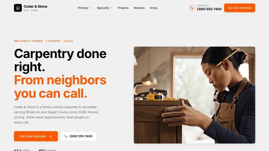 Carpentry Minimal Mail demo website thumbnail