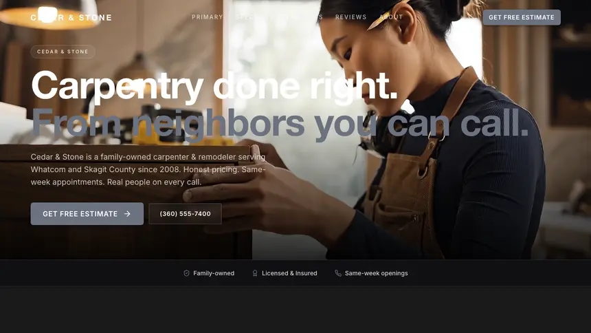 Carpentry Creative Studio demo website thumbnail
