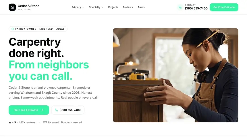 Carpentry Commerce Ready demo website thumbnail