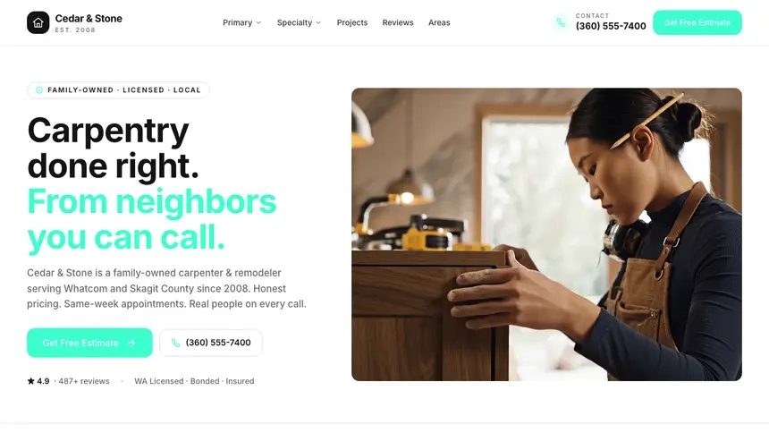 Carpentry Editorial Media demo website thumbnail