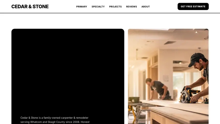 Carpentry Bold Utility demo website thumbnail