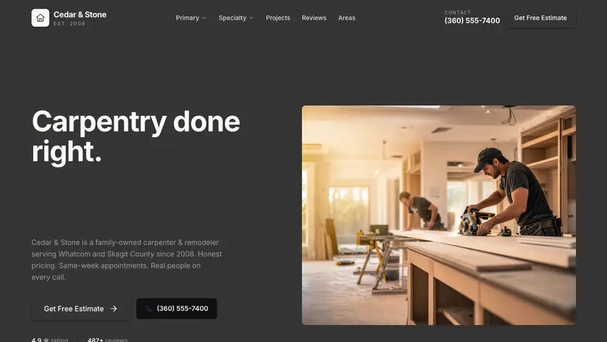 Carpentry Fast Utility demo website thumbnail