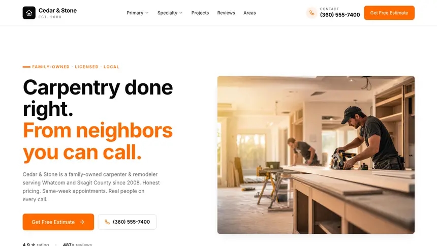 Carpentry Designer Flexible demo website thumbnail
