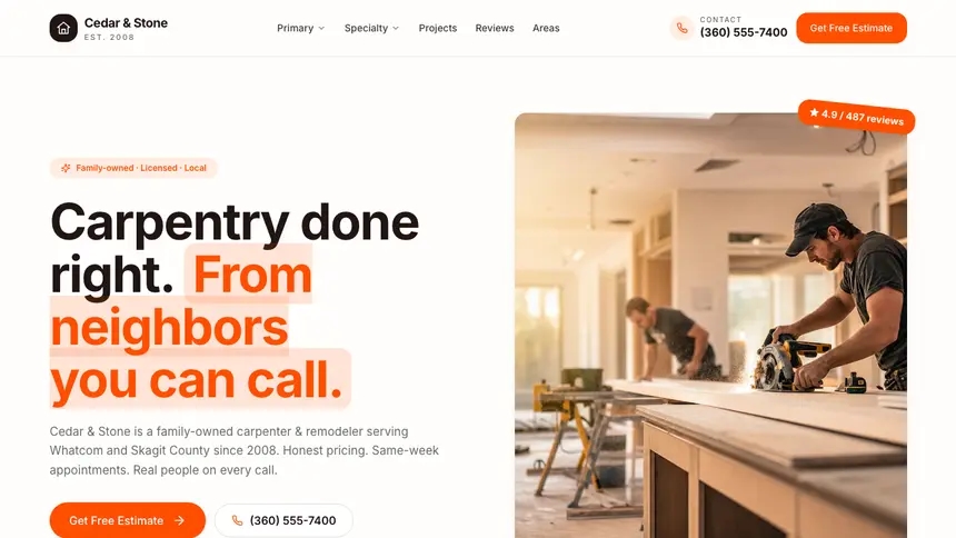 Carpentry Connected Workflow demo website thumbnail