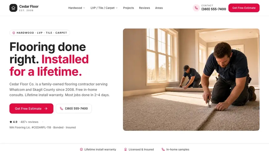 Flooring Warm Hospitality demo website thumbnail