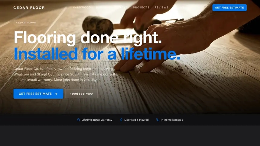 Flooring Minimal Premium demo website thumbnail