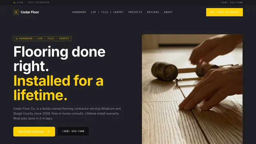 Flooring Bold Contrast demo website thumbnail