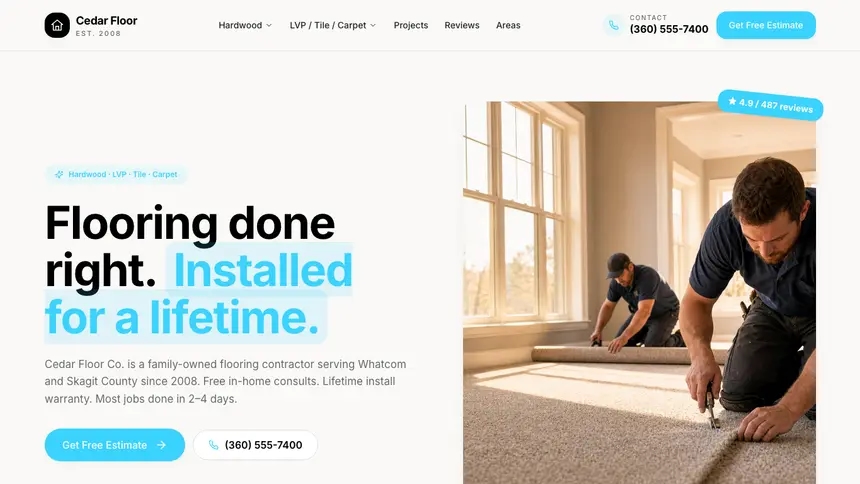 Flooring Crafted Neutral demo website thumbnail