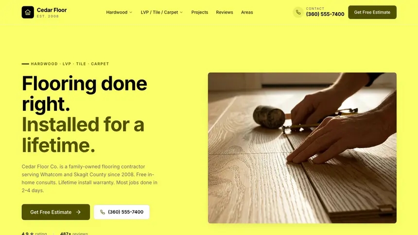 Flooring Data Clarity demo website thumbnail
