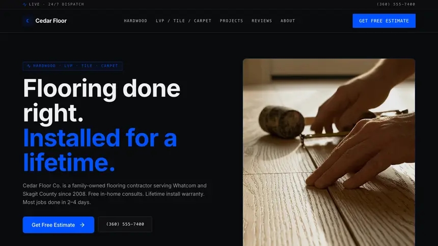 Flooring Trusted Finance demo website thumbnail