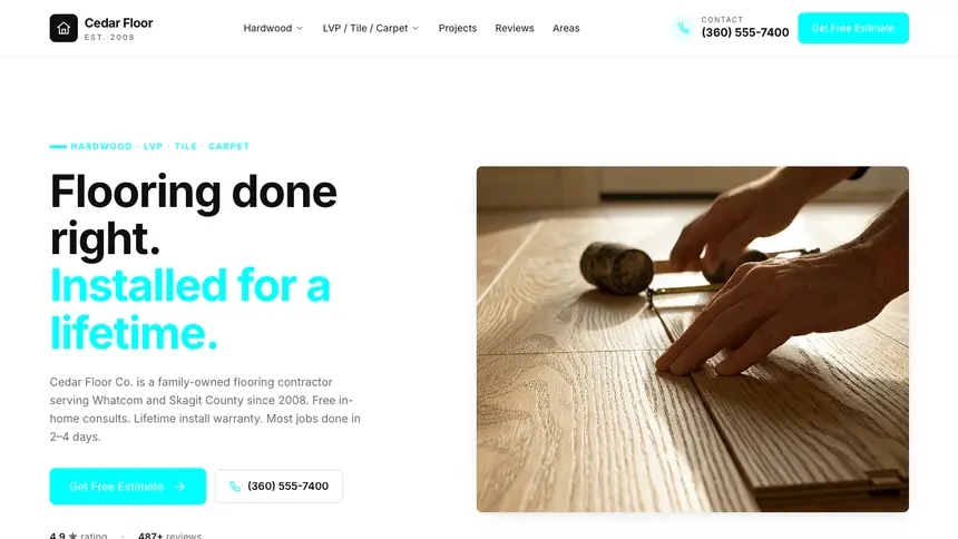 Flooring Modular Clean demo website thumbnail