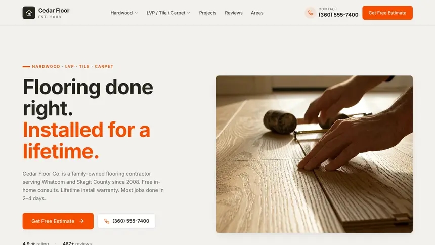 Flooring Focused Dark demo website thumbnail
