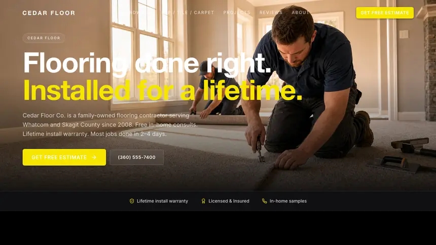 Flooring Bold Performance demo website thumbnail