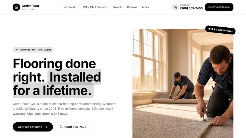 Flooring Playful Creative demo website thumbnail