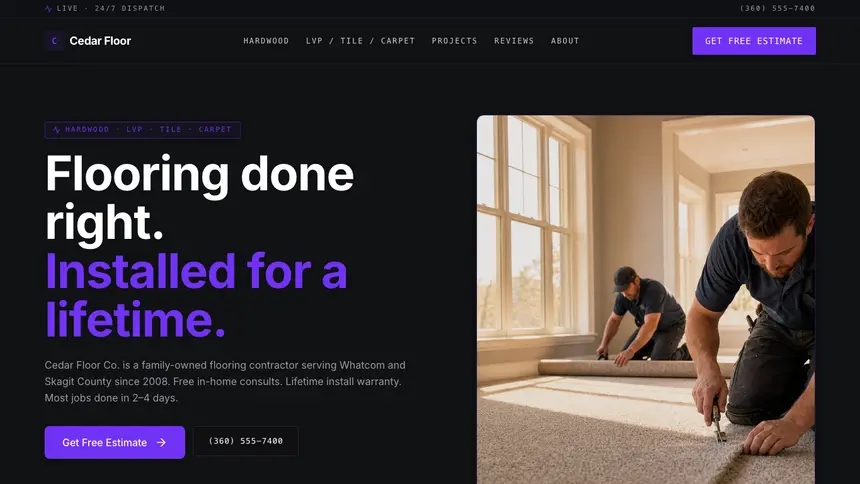 Flooring Deep Contrast demo website thumbnail