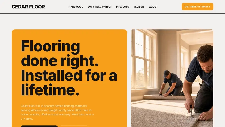 Flooring Confident Brand demo website thumbnail