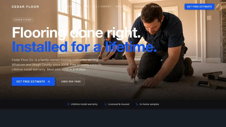Flooring Compact Modern demo website thumbnail
