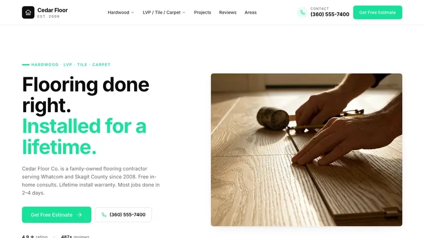 Flooring Bright Docs demo website thumbnail