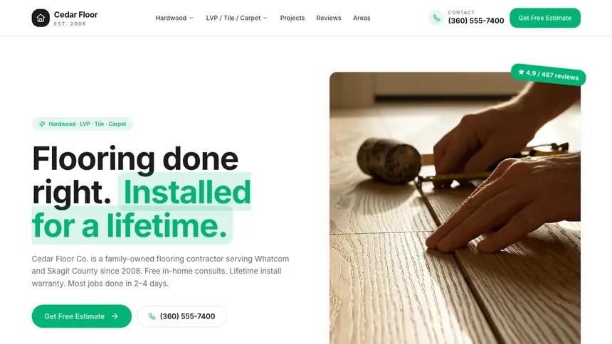 Flooring Open Canvas demo website thumbnail