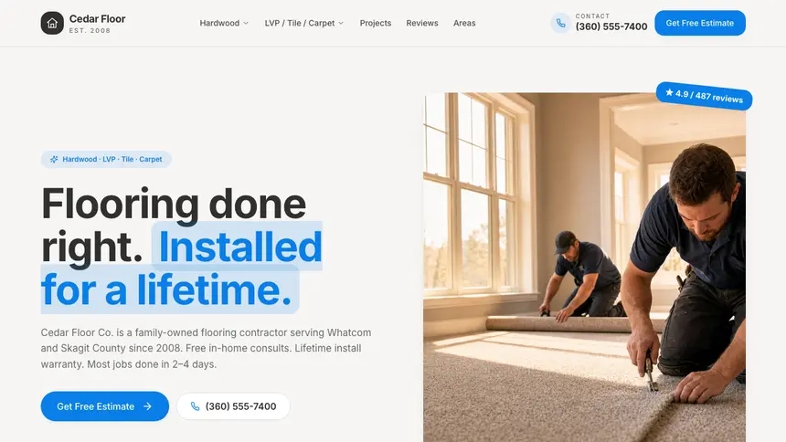 Flooring Clean Editorial demo website thumbnail