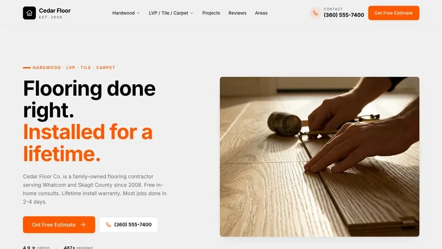 Flooring Minimal Mail demo website thumbnail