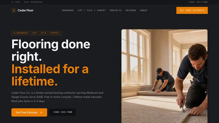 Flooring Modern Finance demo website thumbnail
